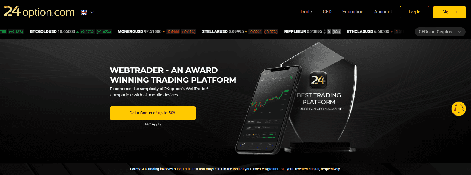 24Option Review landing page 24Option Review landing page